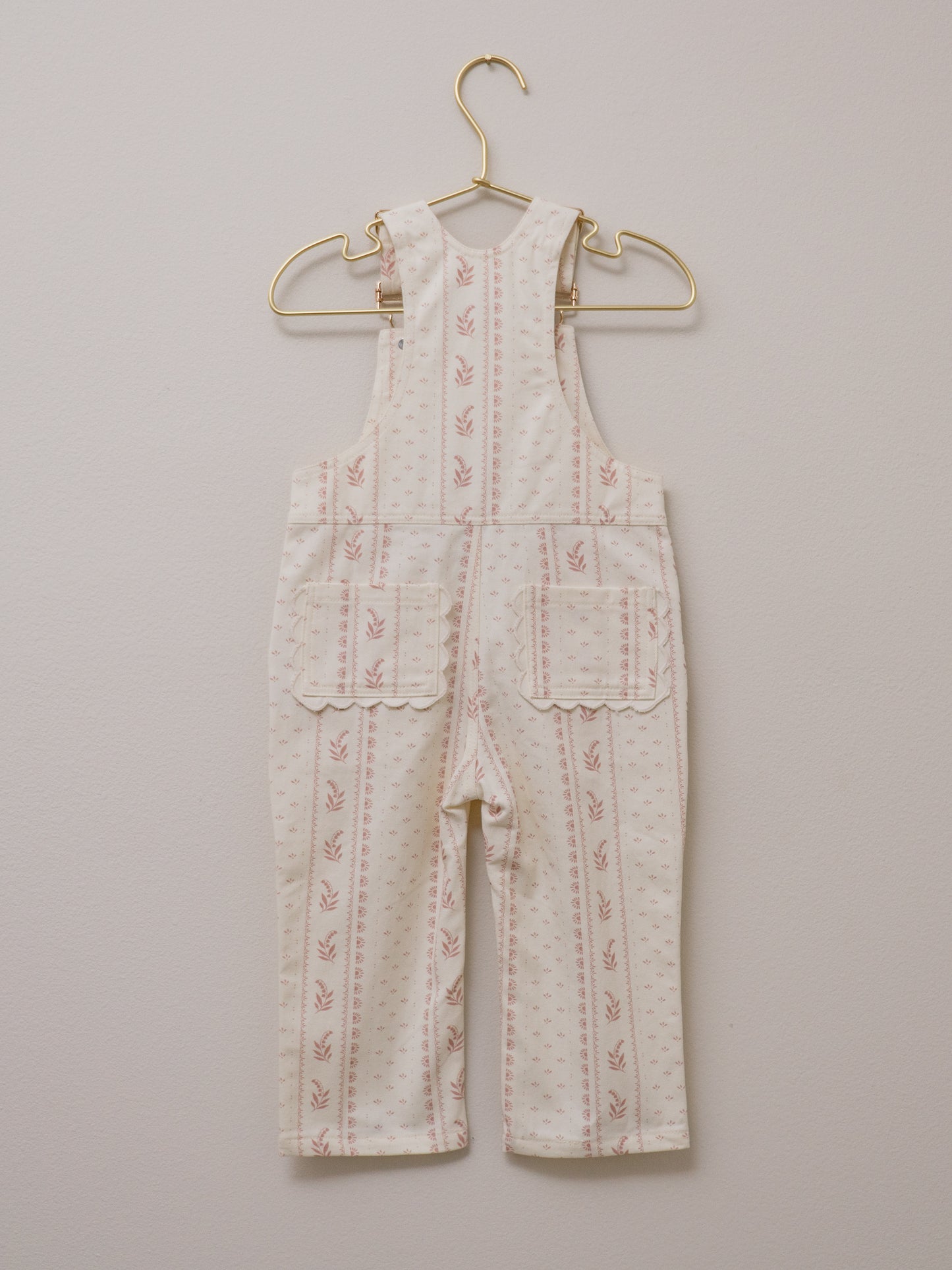 Girls Poppy Classic Lace Overalls - Heirloom Rose
