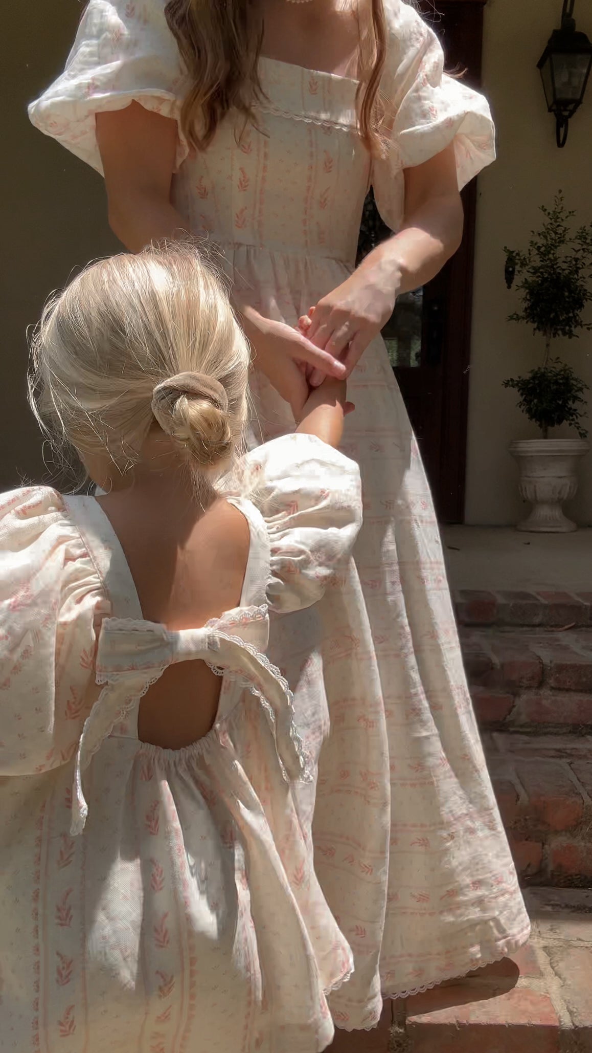 Preview Womens Louise French Linen & Lace Midi Dress | Heirloom Rose