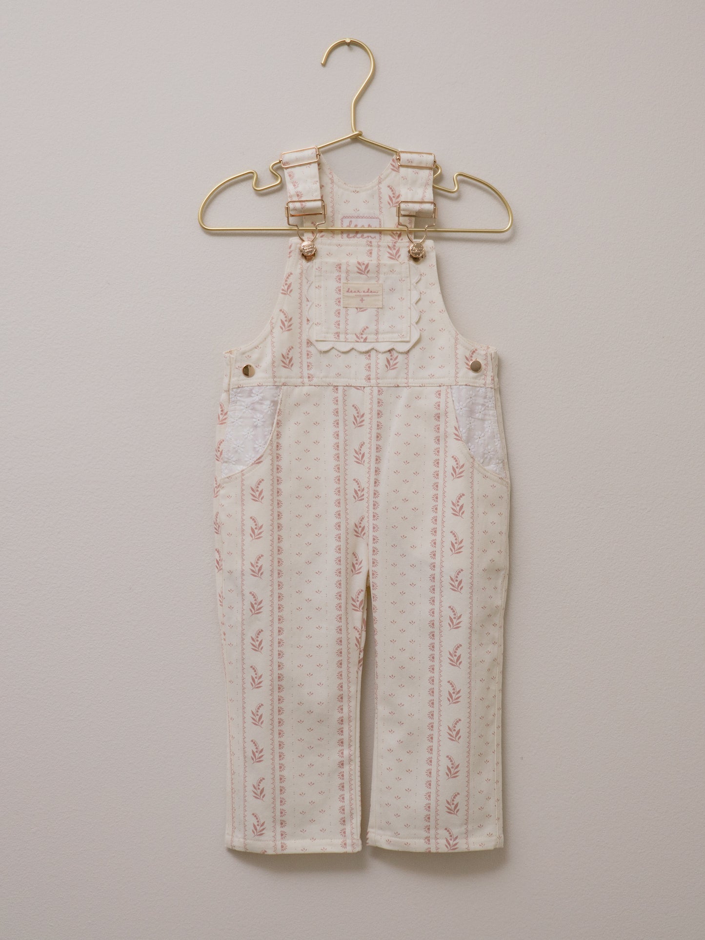 Girls Poppy Classic Lace Overalls - Heirloom Rose