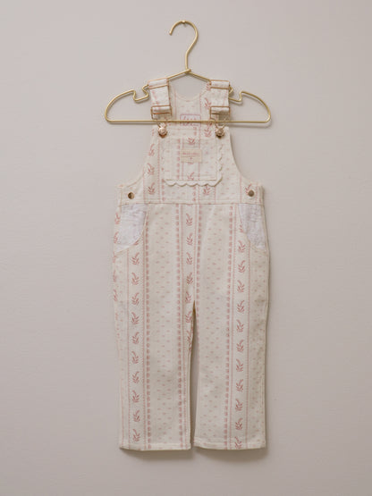 Girls Poppy Classic Lace Overalls - Heirloom Rose