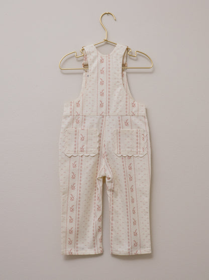 Girls Poppy Classic Lace Overalls - Heirloom Rose