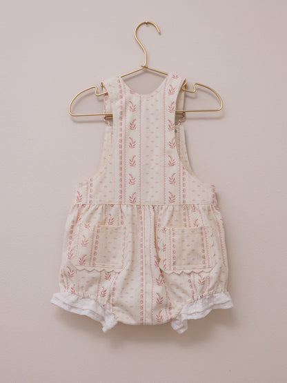 Girls Poppy Lace Shortalls - Heirloom Rose