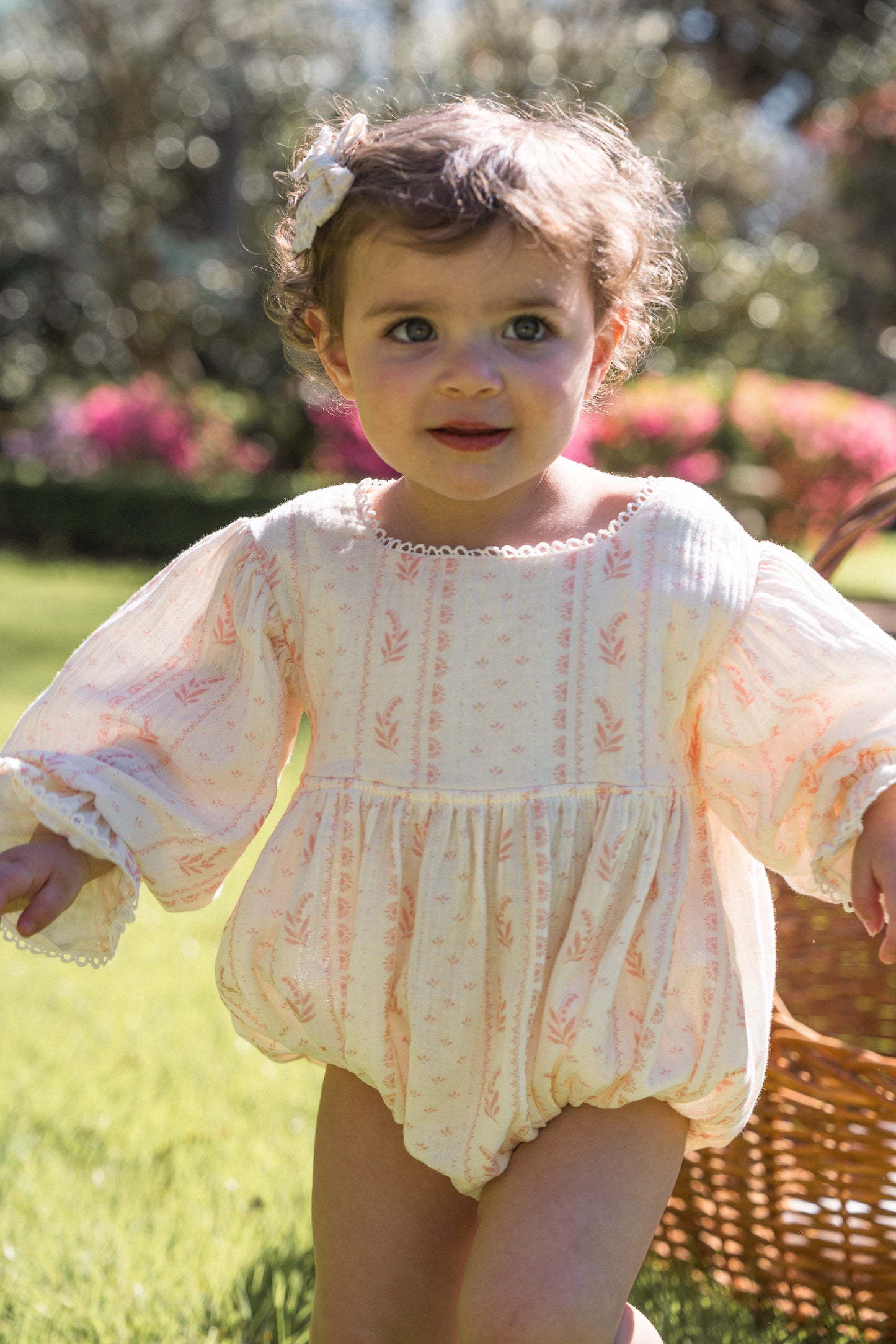 Girls Clara Organic Cotton Romper - Heirloom Rose