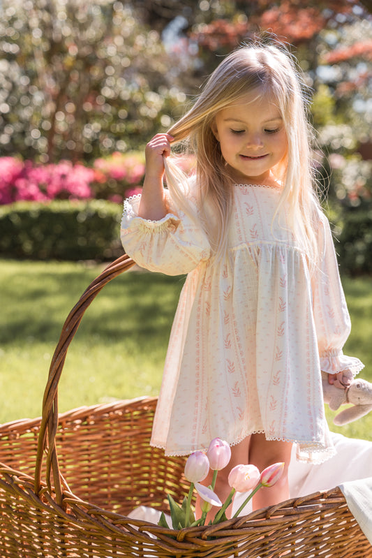 Girls Clara Dress - Heirloom Rose