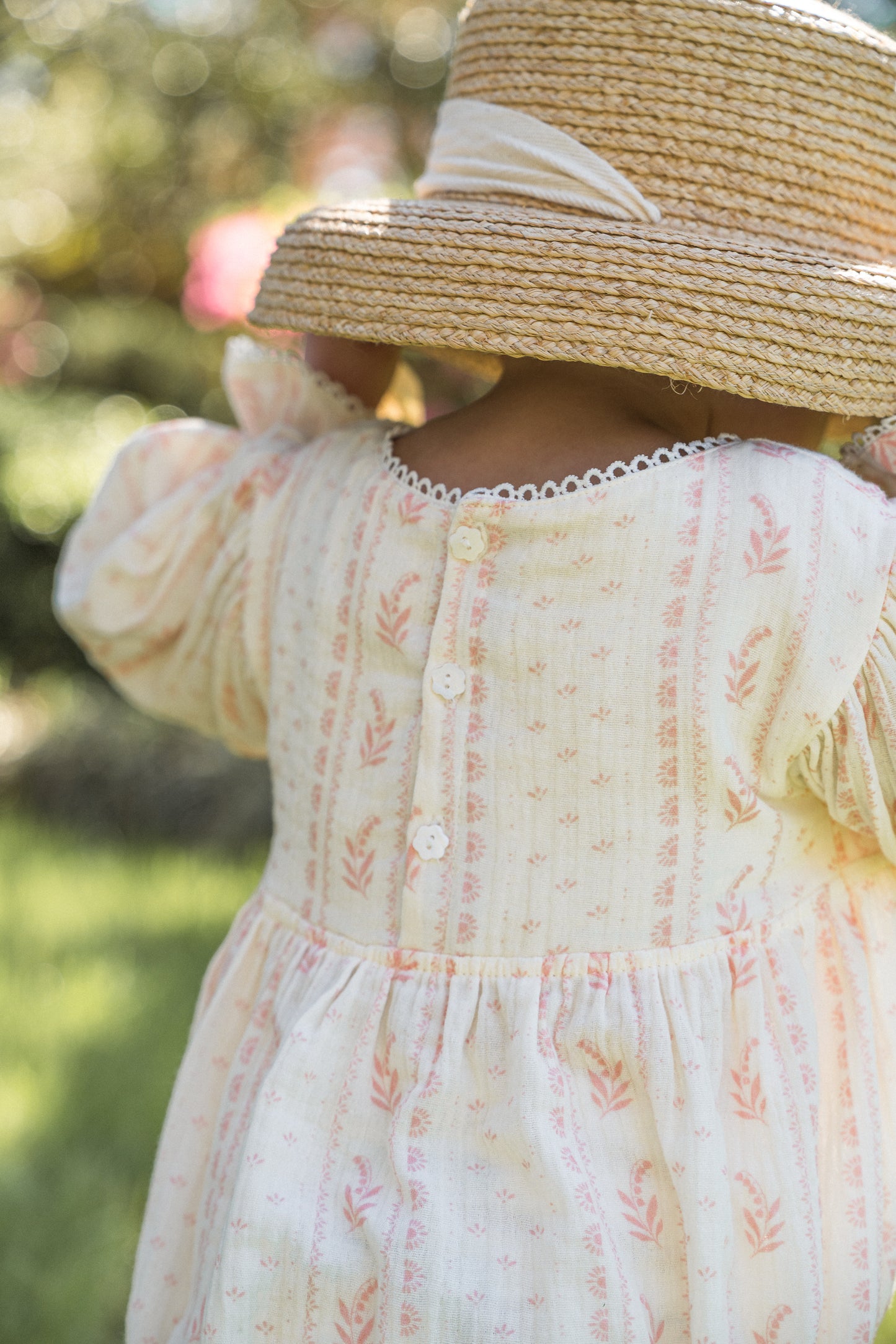 Girls Clara Organic Cotton Romper - Heirloom Rose