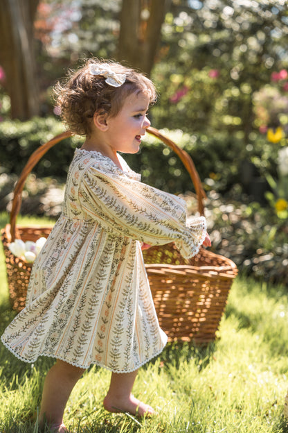 Girls Clara Dress - Eden Stripe Natural