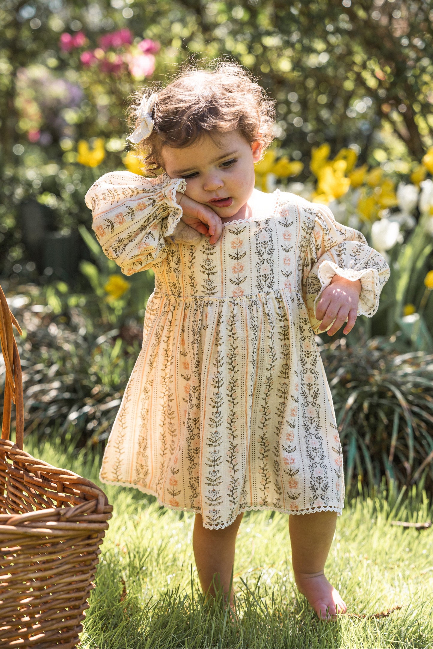 Girls Clara Dress - Eden Stripe Natural