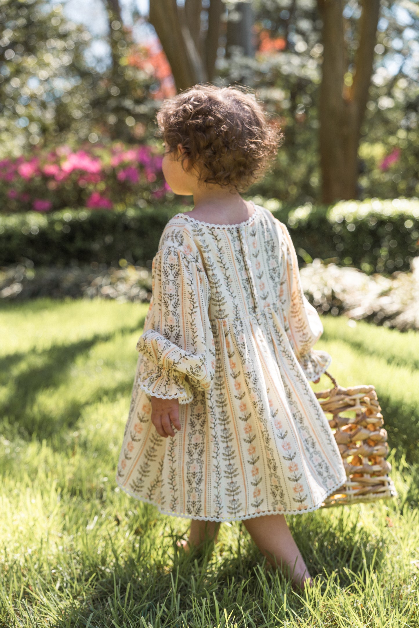 Girls Clara Dress - Eden Stripe Natural