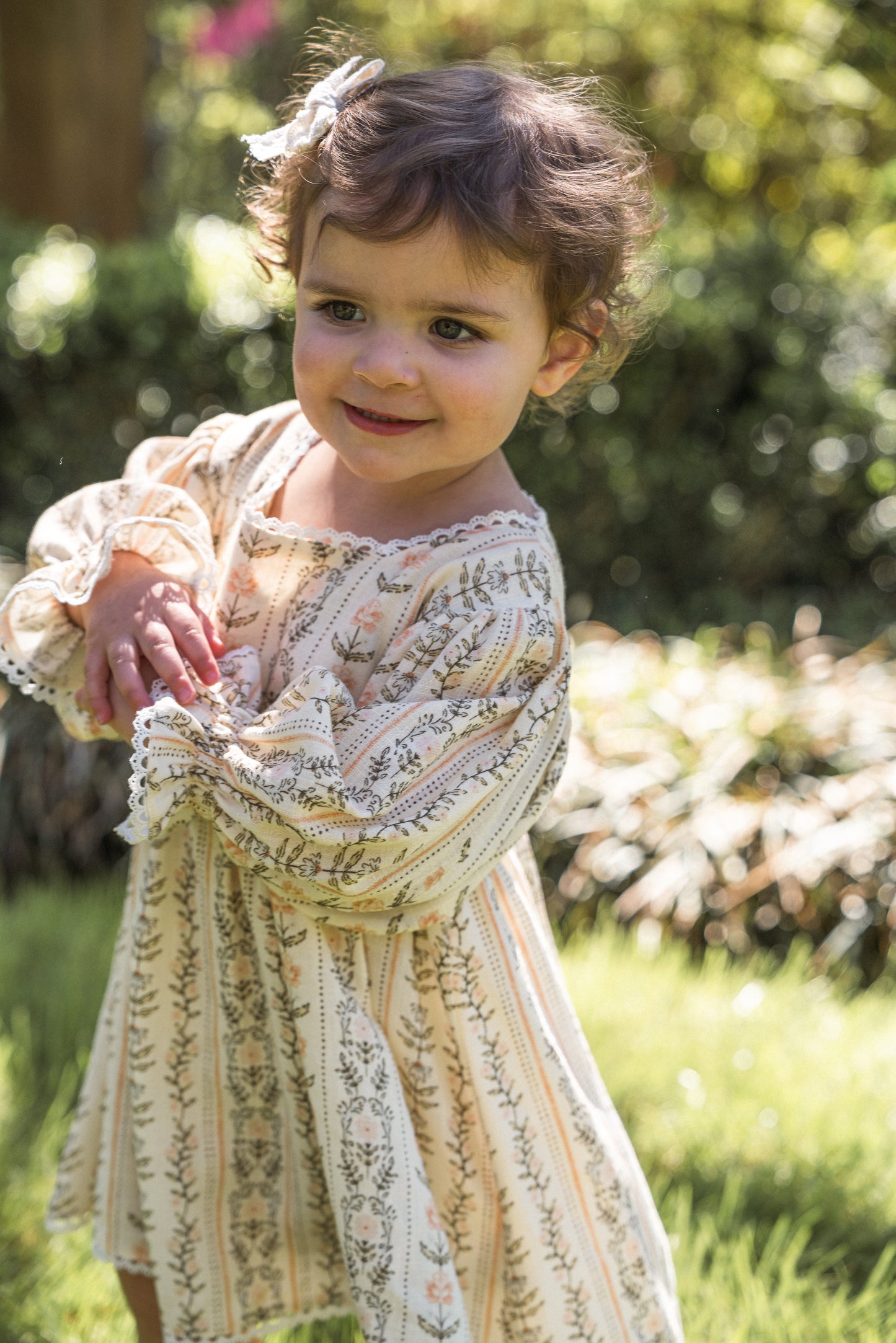 Girls Clara Dress - Eden Stripe Natural