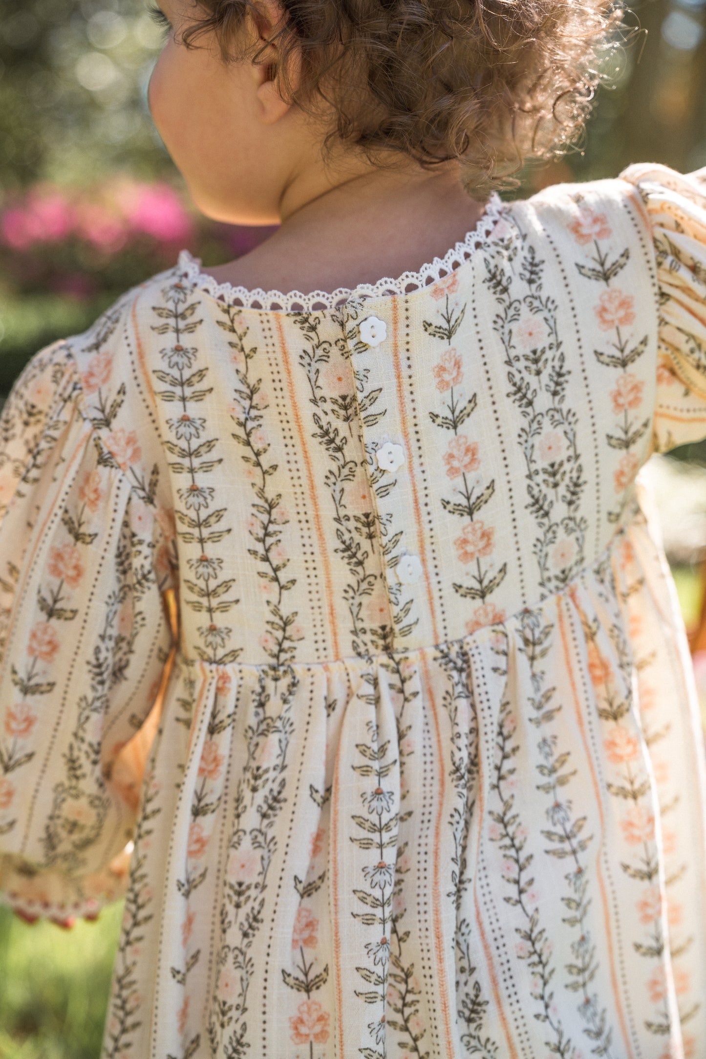 Girls Clara Dress - Eden Stripe Natural