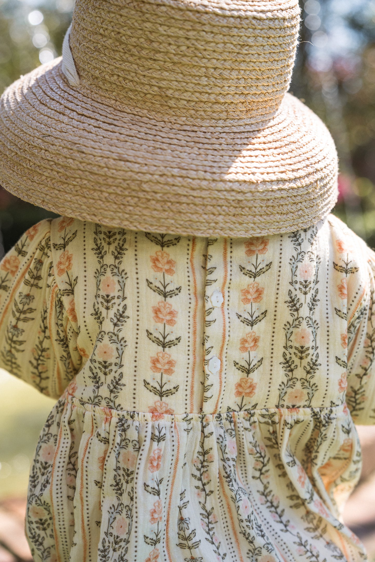 Girls Clara Organic Cotton Romper - Eden Stripe Natural