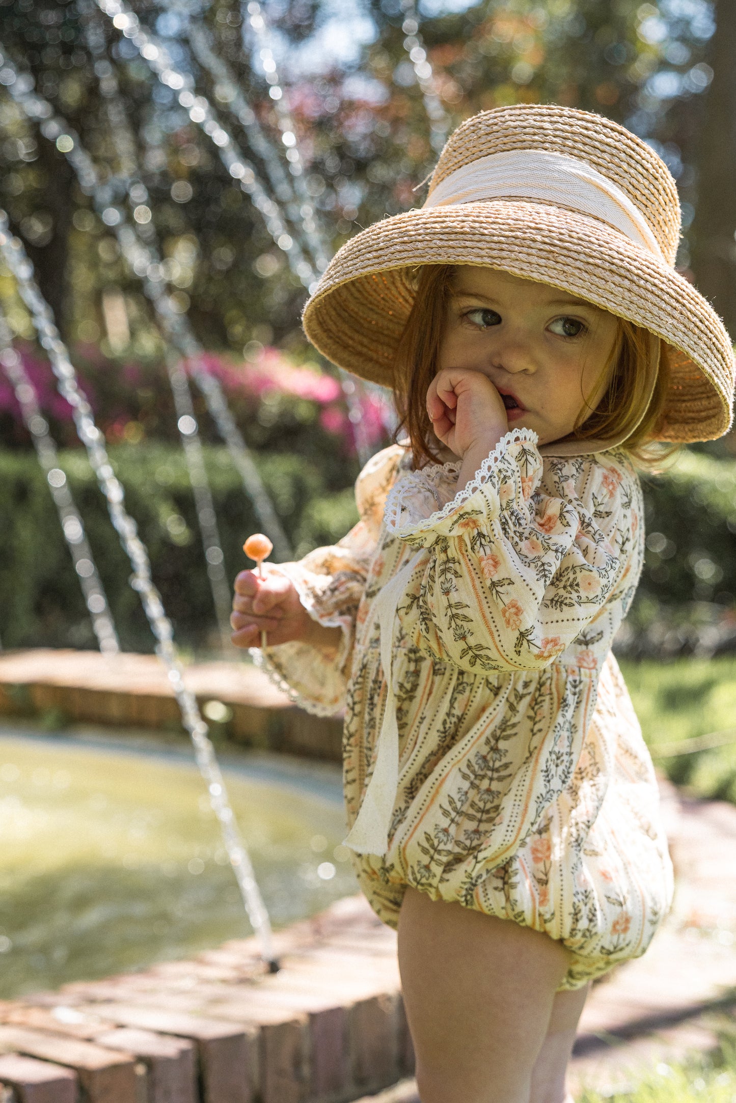 Girls Clara Organic Cotton Romper - Eden Stripe Natural