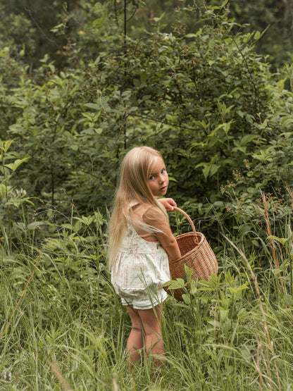 Girls Poppy Lace Shortalls - Heirloom Rose