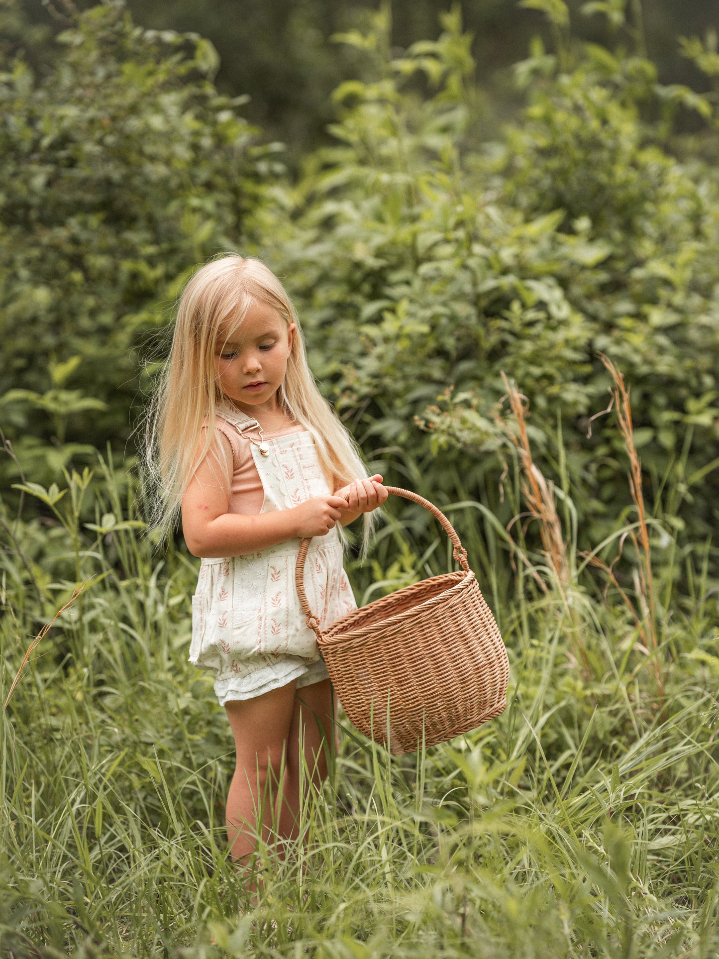 Girls Poppy Lace Shortalls - Heirloom Rose